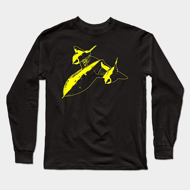 Lockheed SR-71 Blackbird - Yellow Design Long Sleeve T-Shirt by PlaneJaneDesign